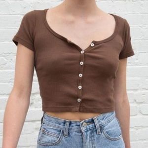 Brandy Melville Zelly Brown Crop Top One Size